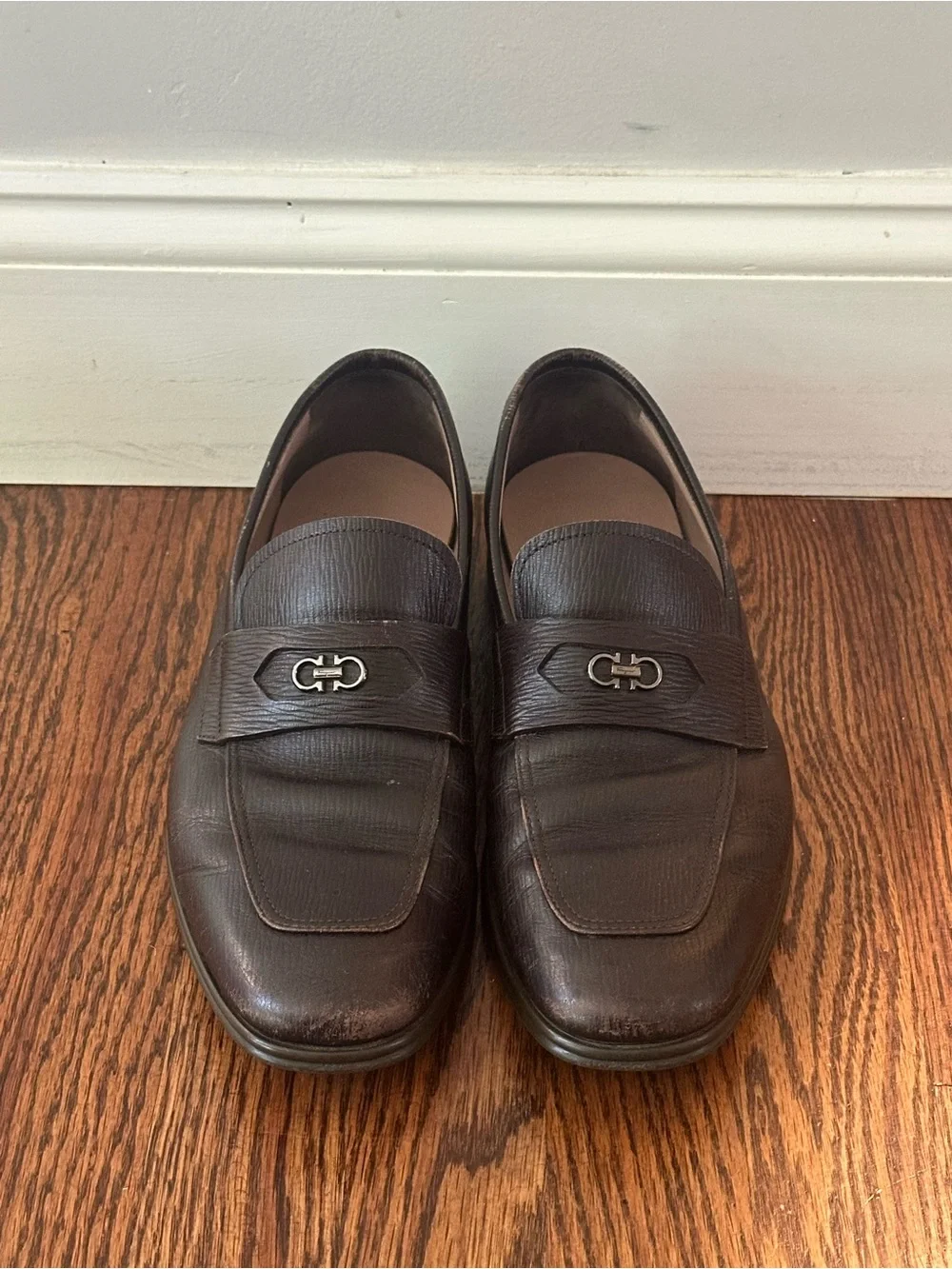 Salvatore Ferragamo Men's Martin Brown Leather Slip-On Penny Loafer Loafers